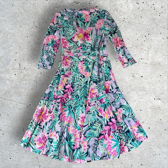 Lilly Pulitzer || Rozaline‎ Wrap Dress in Slathouse Soiree Floral Small - Picture 6 of 8